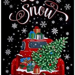 Let It Snow red truck panel