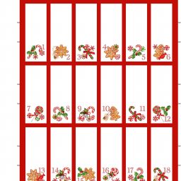 Peppermint Candy Red Multi advent calendar panel