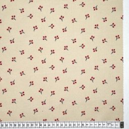 Wide quilt back red berries on tan