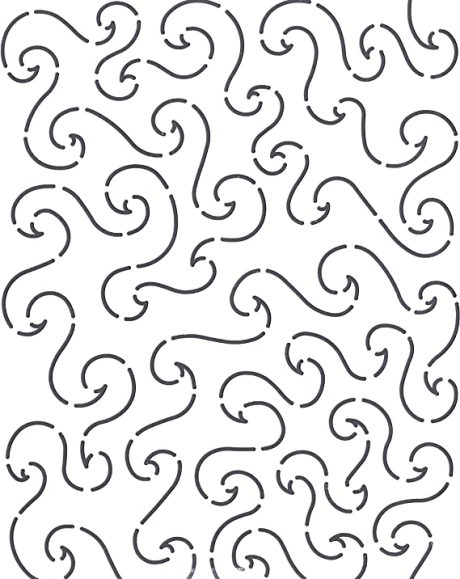Waves Background - 8" stencil template
