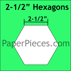 Hexagons small packs 2 1/2” paper pieces