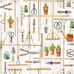 Plant With Love - Tools and Rakes White Multi