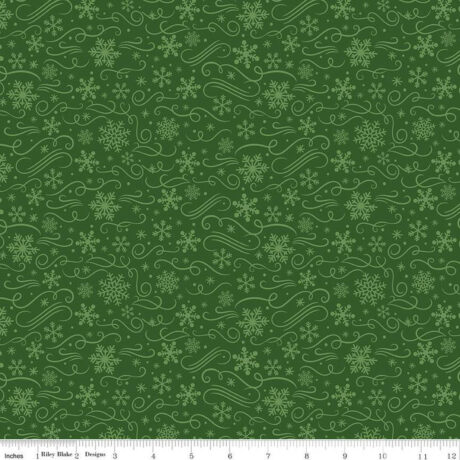 The Magic of Christmas Snowflakes Green