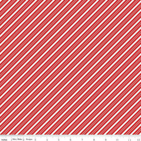 The Magic of Christmas - Stripes on Red Background