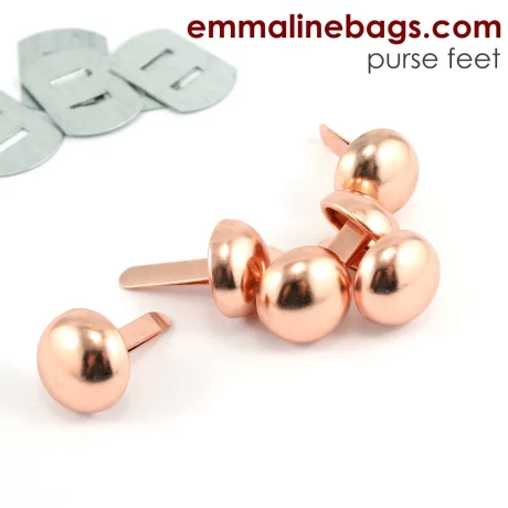 Dome Purse Feet: 1/2" (12mm) - 6 Pack - Copper
