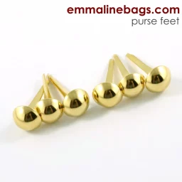 Dome Purse Feet: 1/2" (12mm) - 6 Pack - Gold