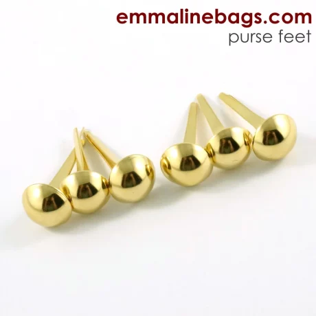 Dome Purse Feet: 1/2" (12mm) - 6 Pack - Gold