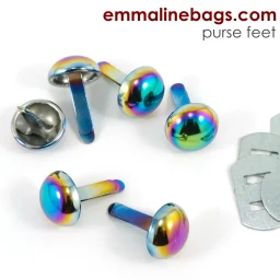 Dome Purse Feet: 1/2" (12mm) - 6 Pack - Iridescent Rainbow