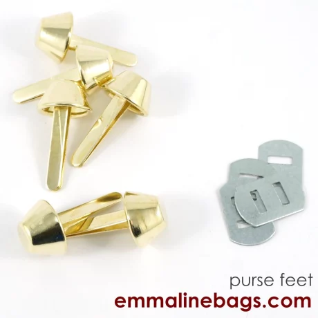 Bucket Purse Feet: 9/16" (14mm) - 6 Pack - Gold