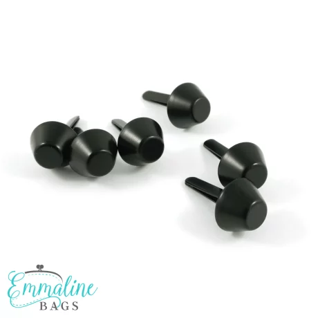 Bucket Purse Feet: 9/16" (14mm) - 6 Pack - Matte Black