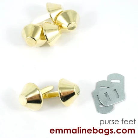 Bucket Purse Feet: 3/4" (18mm) - 6 Pack - Gold