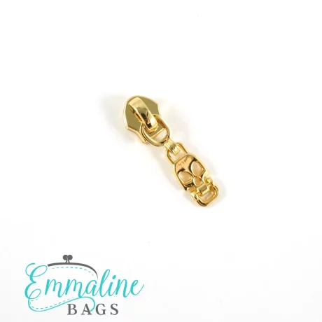 Emmaline Zipper Sliders with Pulls - *SIZE#5* (10 Pack) - Skull - Gold