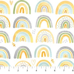 Sunny Safari for Baby - Rainbows on White