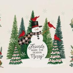 Winter Friends by Deb Strain - Panel - Snowy White