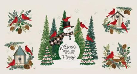 Winter Friends by Deb Strain - Panel - Snowy White