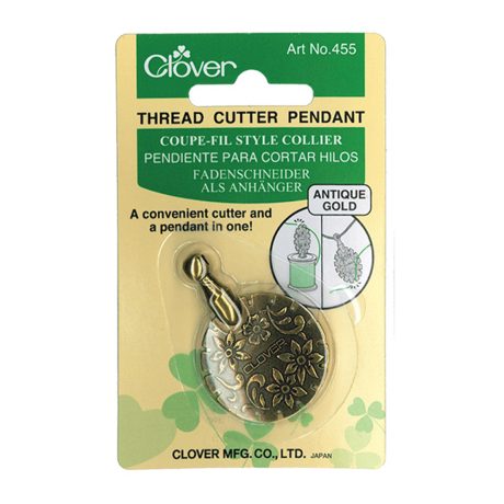 Clover Thread Cutter Pendant - Antique Gold