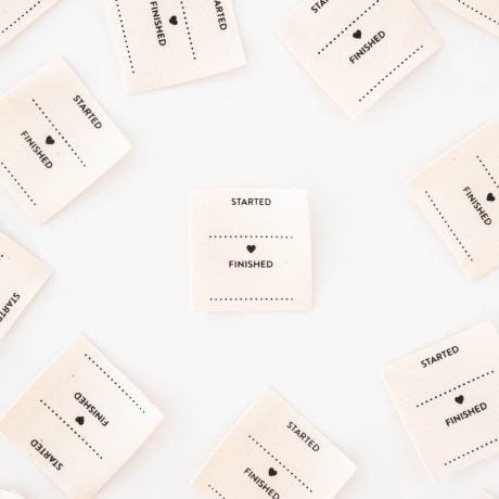 Sara Hearts Labels - Started/Finished Write-In