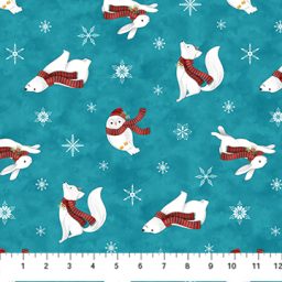 Woodland Wishes Christmas - Bear Toss - Medium Teal