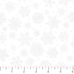 St. Nicholas Christmas - Snowflakes - White on White