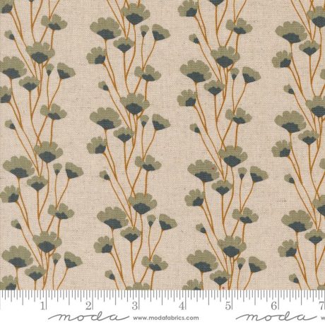 Rainier by Jessica Rose - 70% Cotton, 30% Linen - Overcast Flower Chains Floral