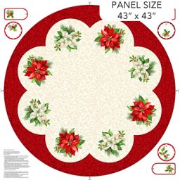 Christmas Holiday Joy - Poinsettia Tree Skirt