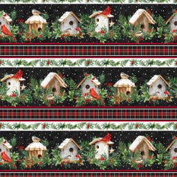Winter Song from Northcott - Birdhouse Stripe