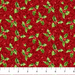 Christmas Holiday Joy - Holly Toss - Red