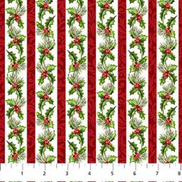 Christmas Holiday Joy - Holly Border Stripe