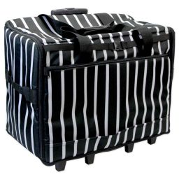 Sewing Machine Trolley Striped Black XL roller bag case