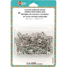 Heirloom Curved Safety Pins - 1 1/2" (38mm) - 60 pics