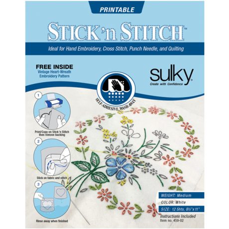 Sulky Stick 'n Stitch - 8.5" x 11" Sheets - 12 pics