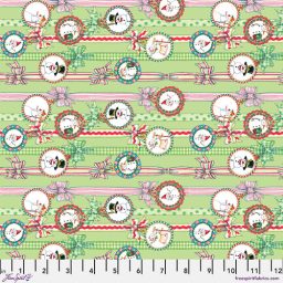 So Much Joy! Christmas Collection by Mary Engelbreit - Snow People Ribbon on Lime