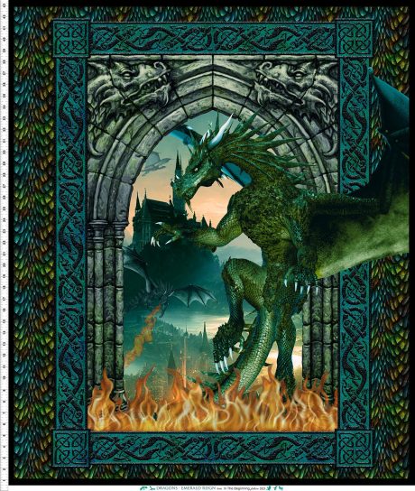 Dragon's Emerald Reign - Castle Window Panel