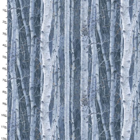 Under the Moonlight Snowy Forest - Winter Birch Trees