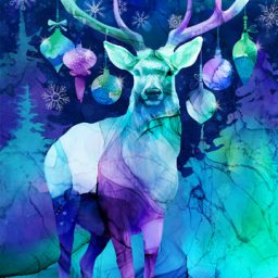 Midwinter Magic Winter Collection - Decorated Reindeer Panel