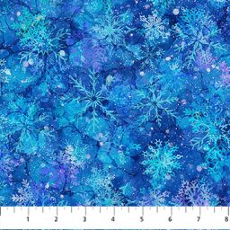 Midwinter Magic Winter Collection - Large Snowflakes on Md Blue