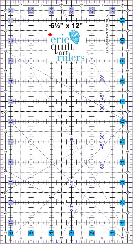 Erie Quilt Art Quilting Rulers - 6.5" x 12"