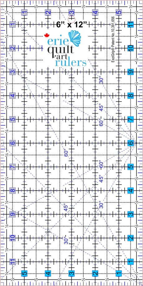 Erie Quilt Art Quilting Rulers - 6" x 12"