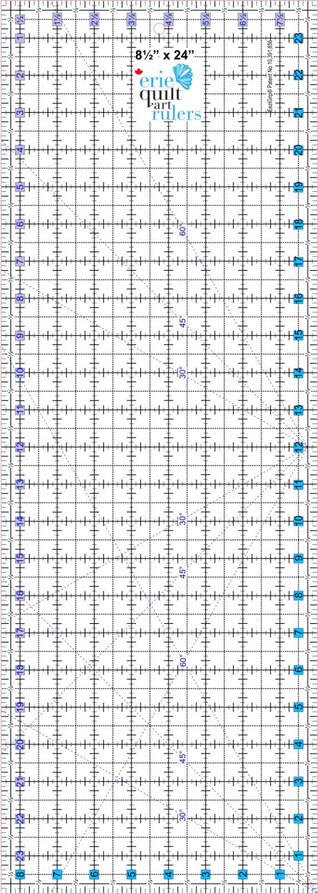 Erie Quilt Art Quilting Rulers - 8.5" x 24"