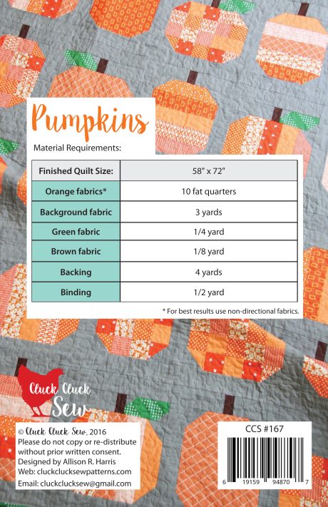 Pumpkins Pattern by Cluck Cluck Sew - Image 2