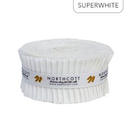 Colorworks Premium Solid Precuts - 2.5" Strip Roll - Superwhite