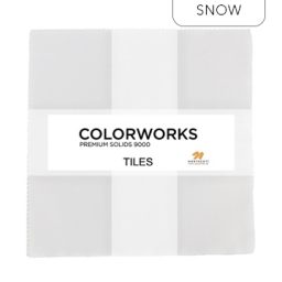 Colorworks Premium Solid Precuts - 10" Tiles - Snow